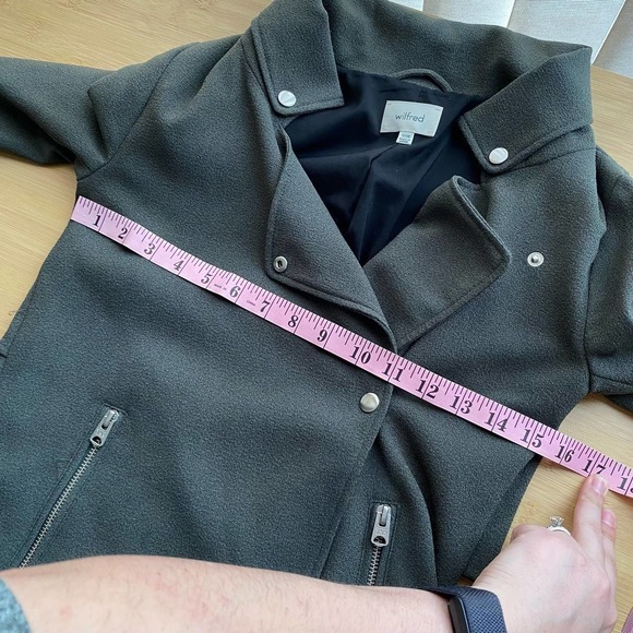 Aritzia Wilfred Mayet Blazer Jacket Moto Classy Minimalist Gray Women's XXXS - Picture 12 of 14